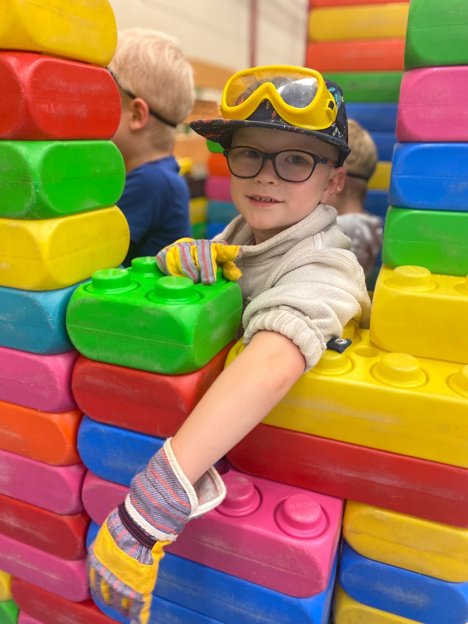 Bouwblokken kleuter sportdag