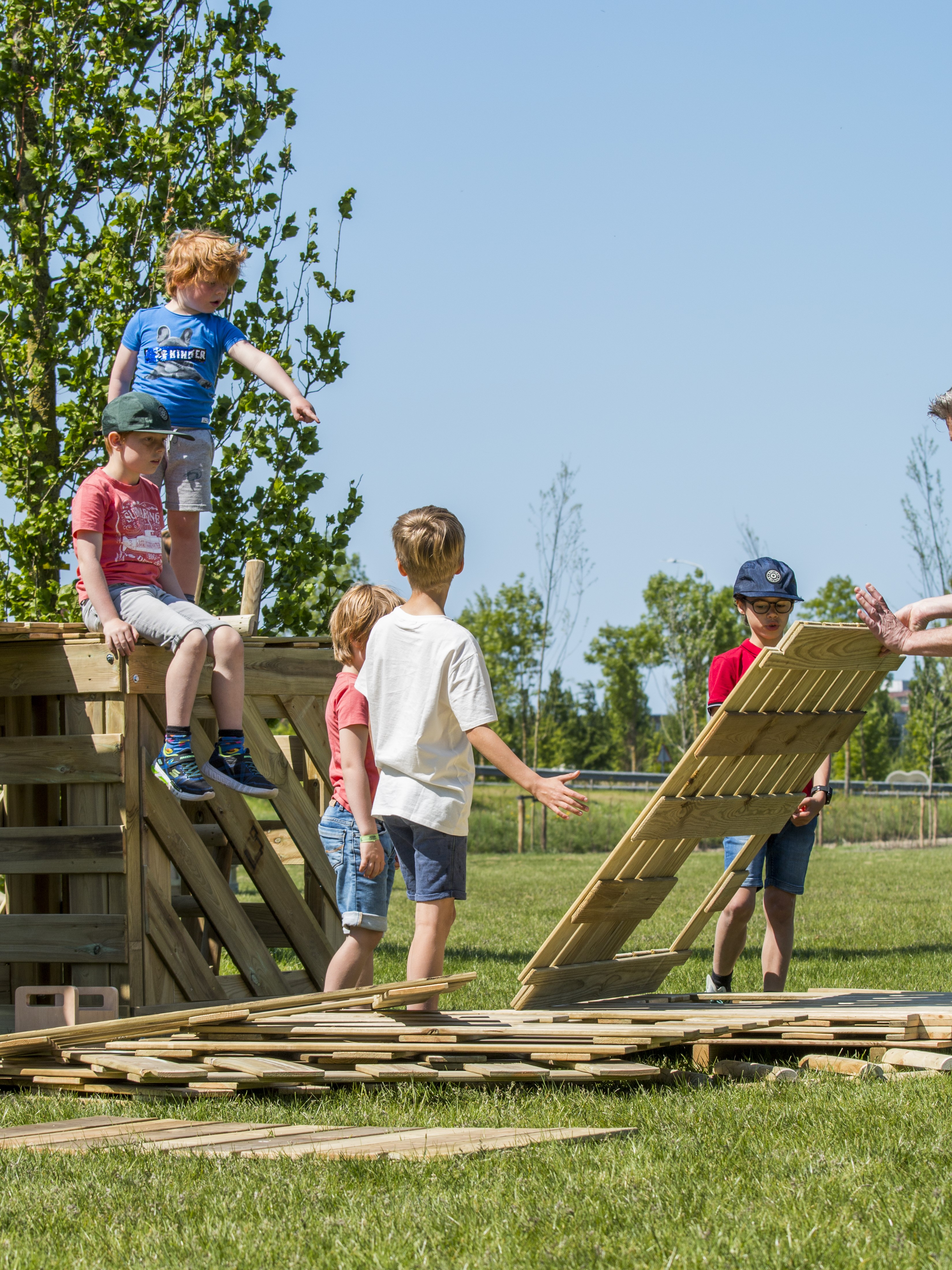 Hutten bouwen lagere school
